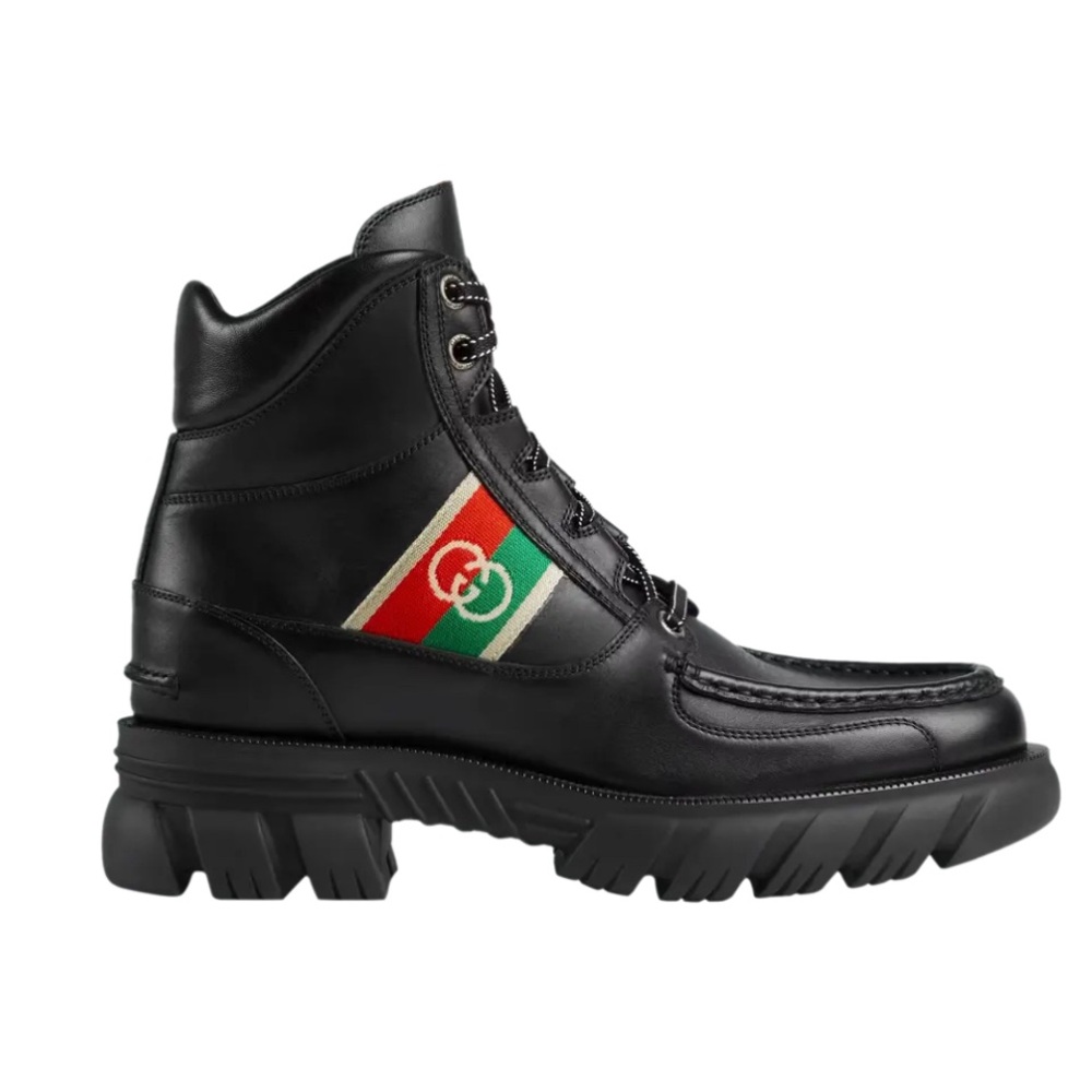 Gucci Men’s Ankle Boot Interlocking G Logo in Black - Picture 1 of 11